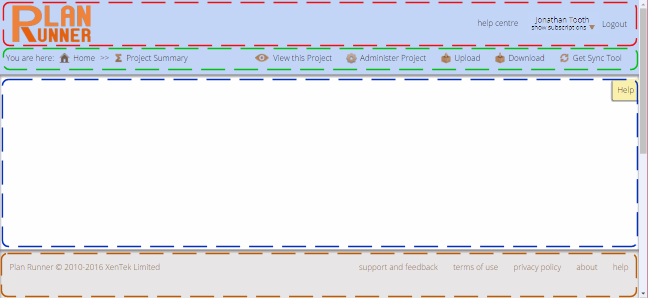 Standard website page layout